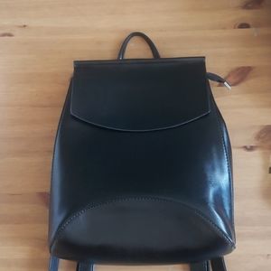 Vegan leather backpack in black
